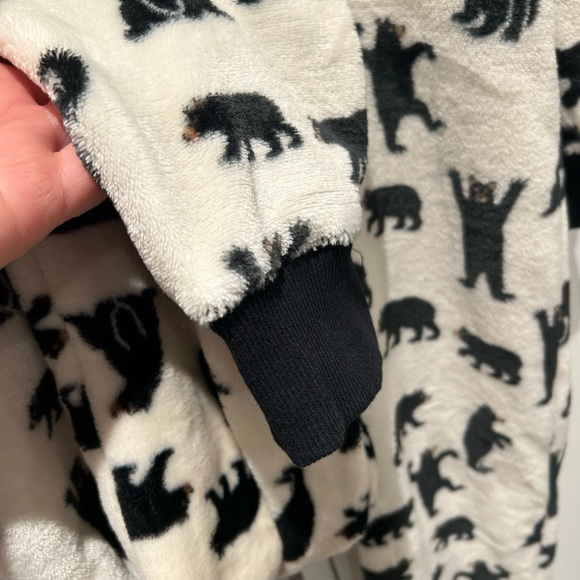 Black bears kids hooded fleece jumpsuit onesie “little blue horse” size 10 new! - Picture 6 of 7